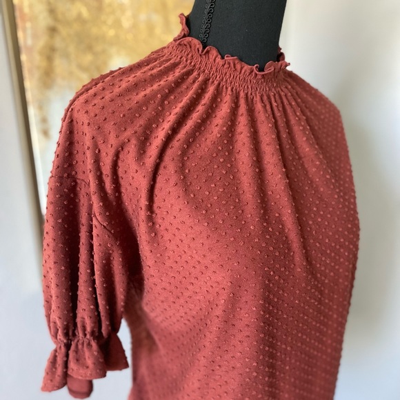 Madewell Texture & Thread Ruffled Mockneck Top - Picture 2 of 10